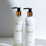 Nourishing and moisturizing body-face-hands set "Oud": cleanser 250 ml + cream 250 ml