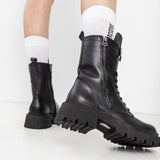 Women's heeled boots with insulation