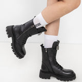 Women's heeled boots with insulation