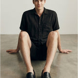 Men's short-sleeved linen shirt