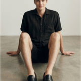 Men's short-sleeved linen shirt