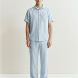 Men's short-sleeved linen shirt