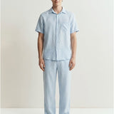 Men's short-sleeved linen shirt