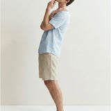 Men's short-sleeved linen shirt