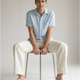 Men's short-sleeved linen shirt