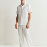 Men's short-sleeved linen shirt