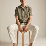 Men's short-sleeved linen shirt