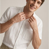 Men's short-sleeved linen shirt