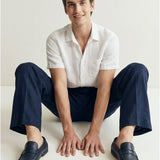 Men's short-sleeved linen shirt