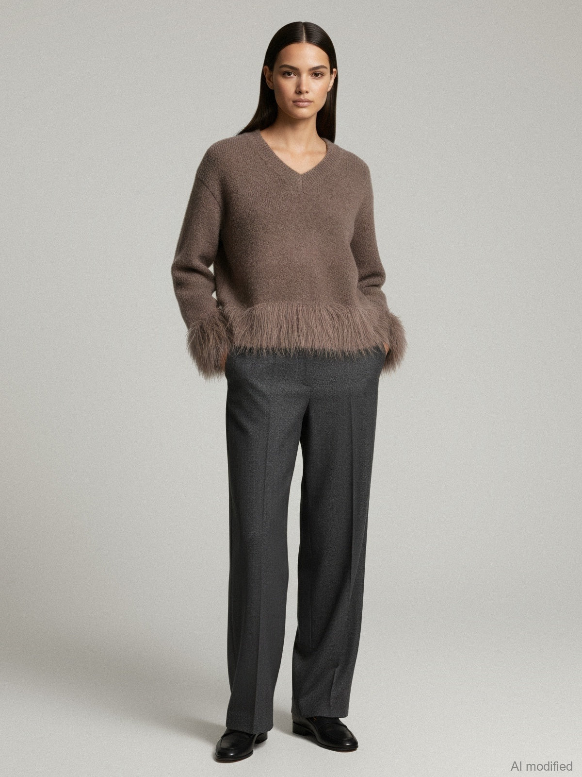 Women's jumper with baby alpaca wool