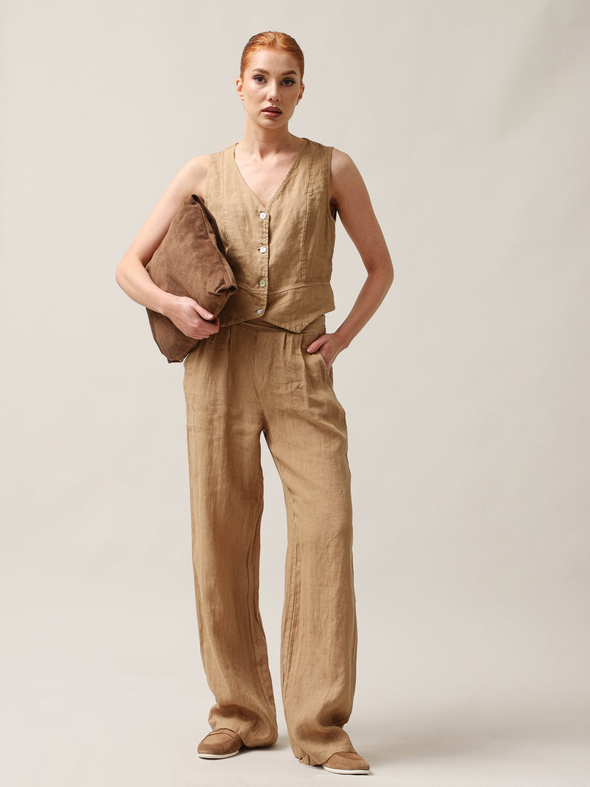 Women's linen waistcoat