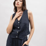 Women's vest and trousers, Capsule Collection, 100% linen