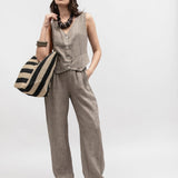 Women's vest and trousers, Capsule Collection, 100% linen