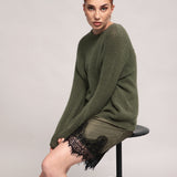 Women's jumper with baby alpaca wool