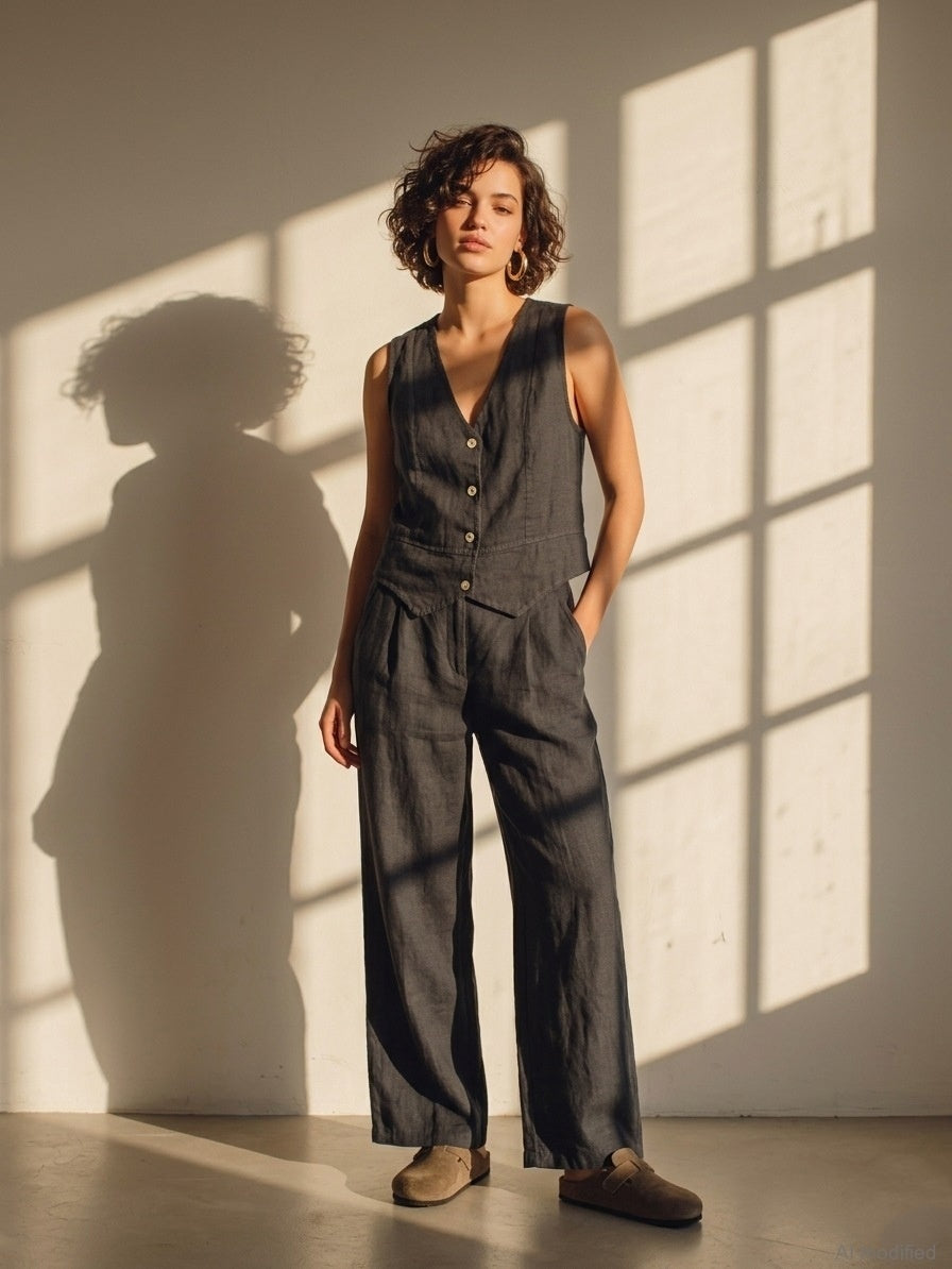 Women's vest, Capsule Collection, 100% linen