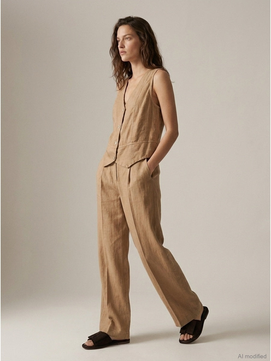 Women's vest, Capsule Collection, 100% linen