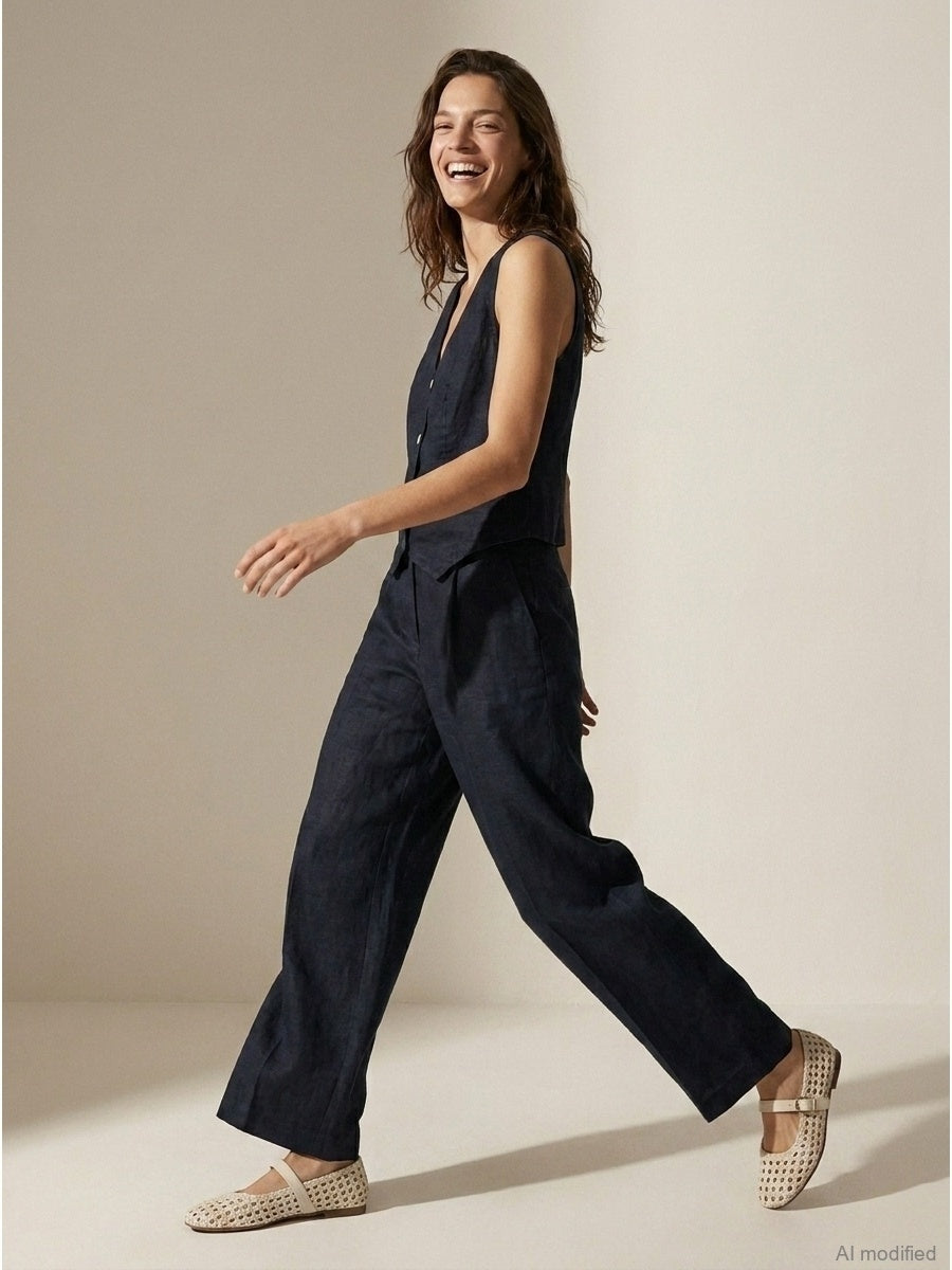 Women's vest, Capsule Collection, 100% linen