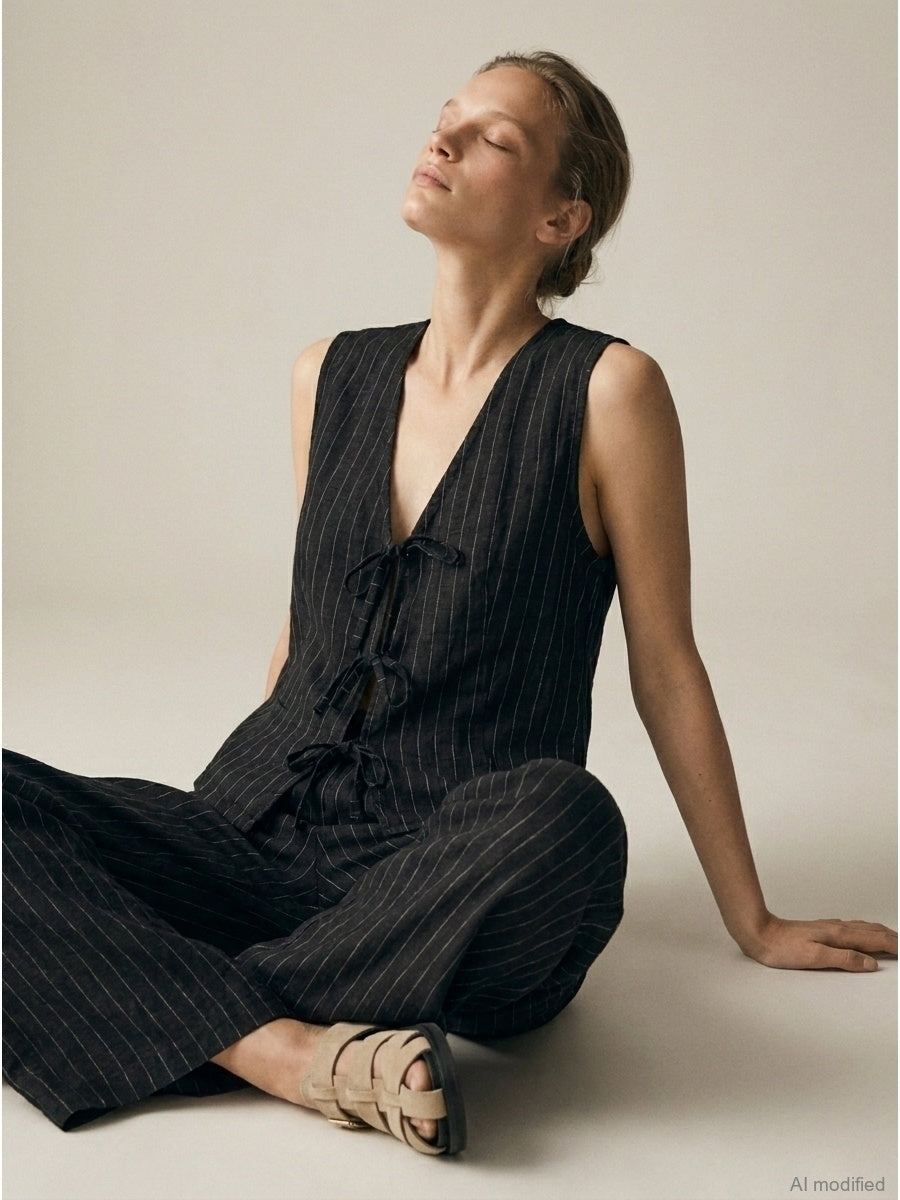 Women's vest, Capsule Collection, 100% linen