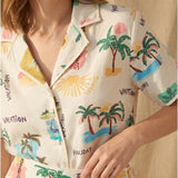 Women's shirt and skirt with linen