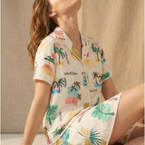 Women's shirt and skirt with linen