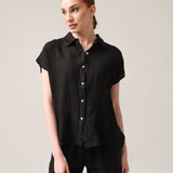 Women's short-sleeved linen shirt