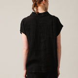 Women's short-sleeved linen shirt