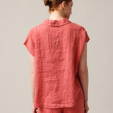 Women's short-sleeved linen shirt