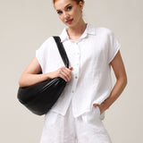 Women's short-sleeved linen shirt
