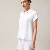 Women's short-sleeved linen shirt