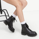 Women's leather boots with insulation