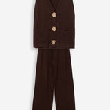 Women's knitted waistcoat and trousers