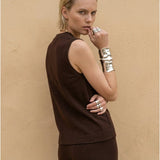 Women's knitted waistcoat and trousers