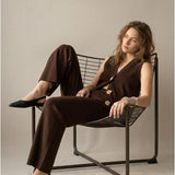 Women's knitted waistcoat and trousers
