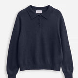 Women's polo jumper with angora wool