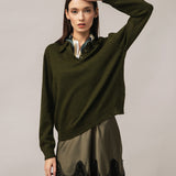 Women's polo jumper with angora wool