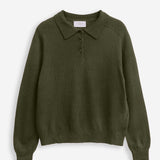 Women's polo jumper with angora wool
