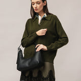 Women's polo jumper with angora wool