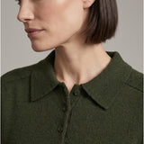 Women's polo jumper with angora wool