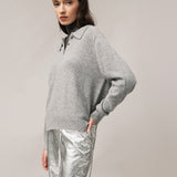 Women's polo jumper with angora wool