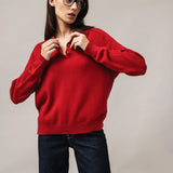 Women's polo jumper with angora wool