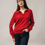 Women's polo jumper with angora wool