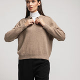 Women's polo jumper with angora wool