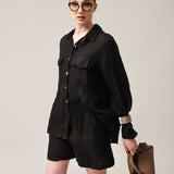 Women's linen shorts