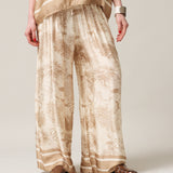 Women's wide trousers with silk