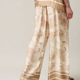 Women's wide trousers with silk