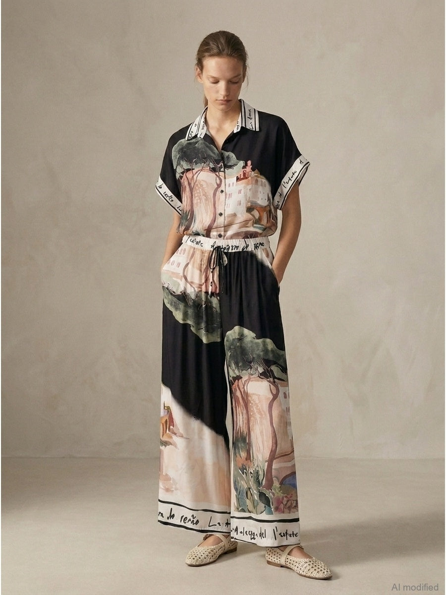 Women’s trousers with silk