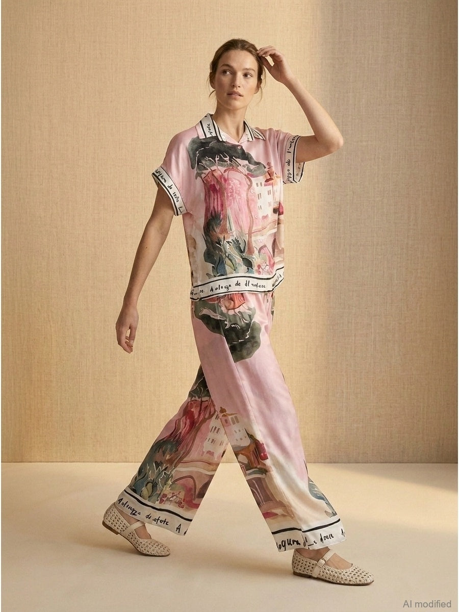 Women’s trousers with silk