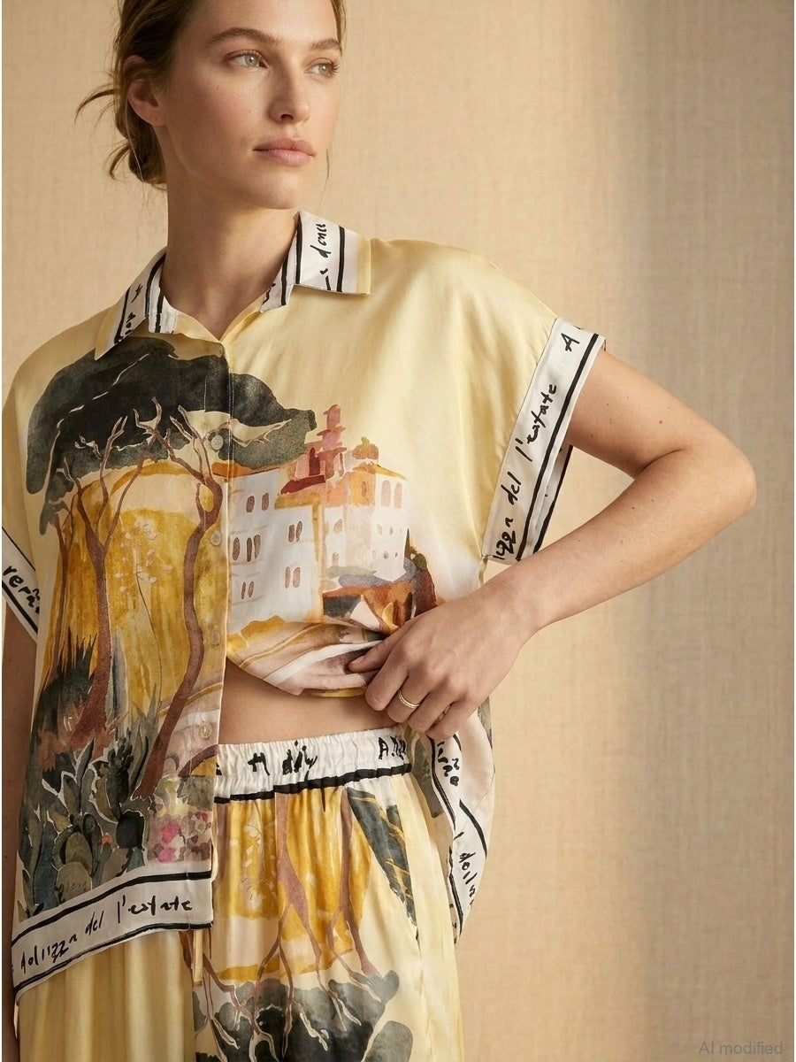 Women’s trousers with silk