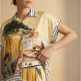 Women’s trousers with silk