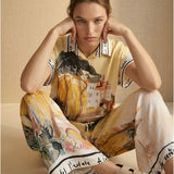 Women’s trousers with silk